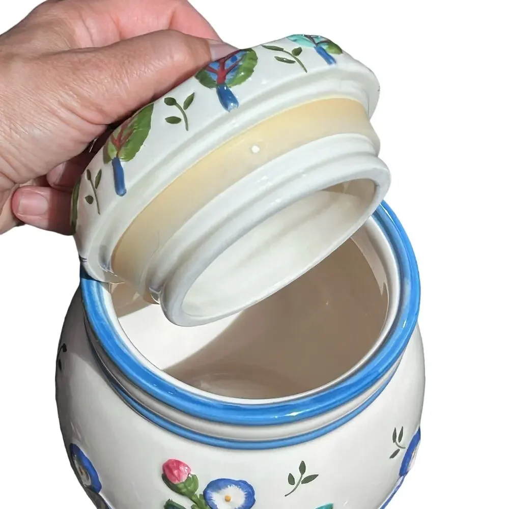 Laura Ashley ceramic‎ Jar vintage floral cottagecore multicolor flour tea cookie